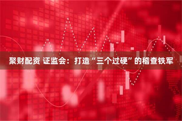 聚财配资 证监会：打造“三个过硬”的稽查铁军